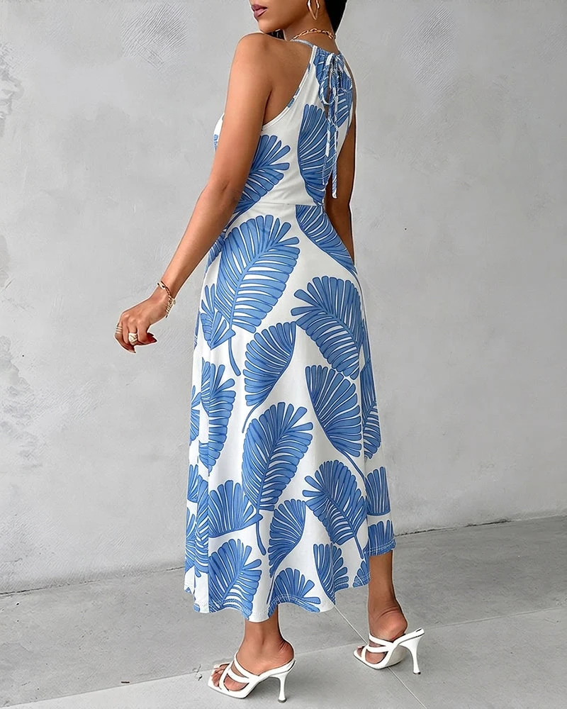 Women's Midi Dress Sexy Hollow Out Slit Summer Vacation Dress - Image 2
